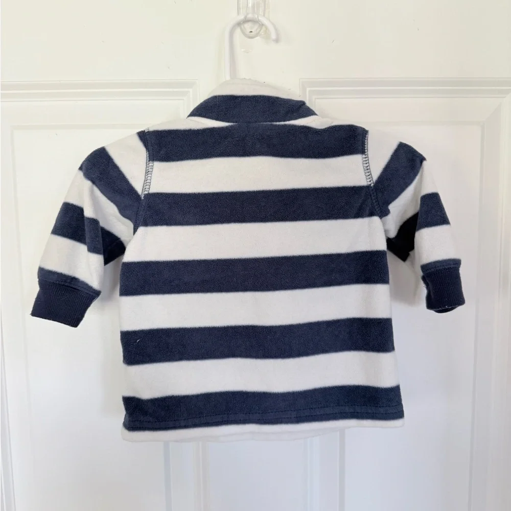 Carter's Cozy Navy & White Striped Baby Pullover - Size 3 months